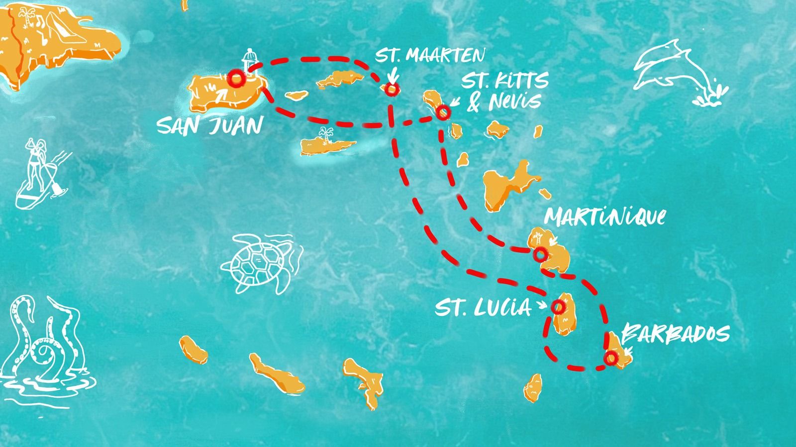 San Juan, Barbados & Beyond Itinerary Map
