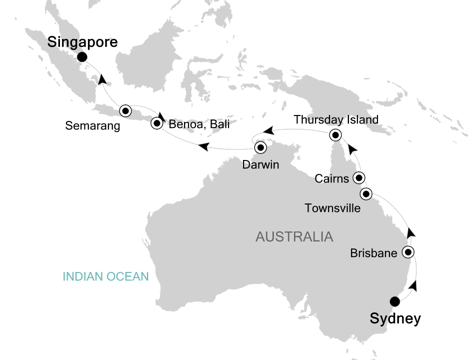 Australia & New Zealand Cruise Itinerary Map